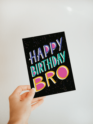 "Happy Birthday Bro" Greeting Card - Jordan McDowell - art print - painting - home decor