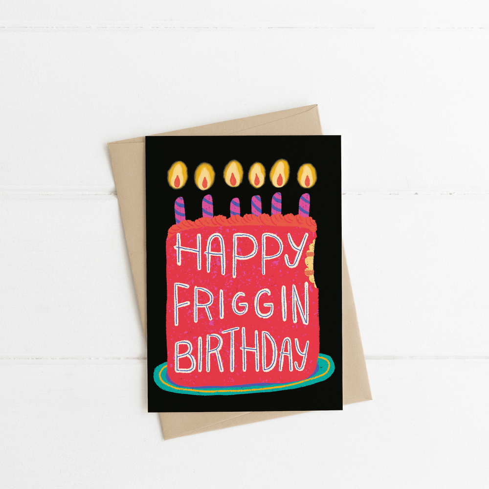 
            
                Load image into Gallery viewer, &amp;quot;Happy Friggin Birthday&amp;quot; Greeting Card - Jordan McDowell - art print - painting - home decor
            
        