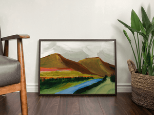 
            
                Load image into Gallery viewer, &amp;quot;Lazy River Mountains&amp;quot; Horizontal Landscape Canvas Art Print
            
        