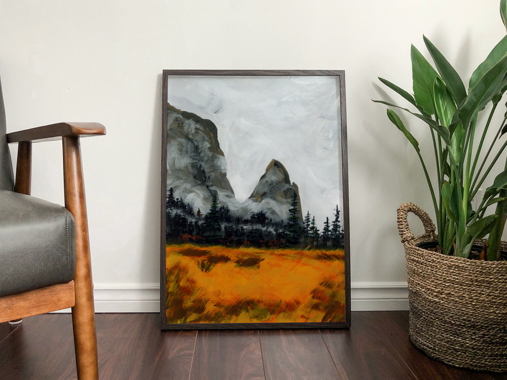"Yosemite in Autumn" Vertical Fine Art Print - Jordan McDowell - art print - painting - home decor