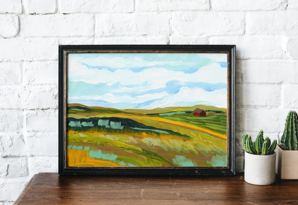 
            
                Load image into Gallery viewer, &amp;quot;Swedish Fields Abstracted&amp;quot; Horizontal Fine Art Print - Jordan McDowell - art print - painting - home decor
            
        