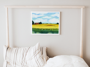 "Swedish Rapeseed Fields" Horizontal Fine Art Print - Jordan McDowell - art print - painting - home decor