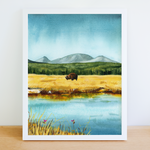 "Yellowstone Buffalo" Vertical Fine Art Print - Jordan McDowell - art print - painting - home decor