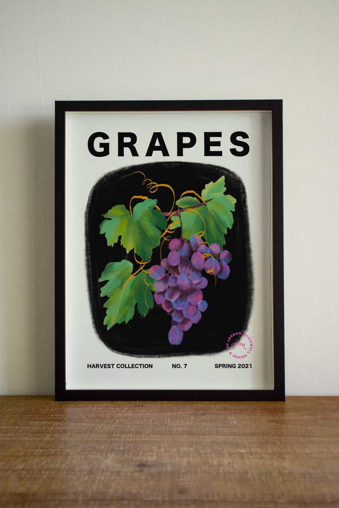 Grapes Vertical Art Print - Jordan McDowell - art print - painting - home decor
