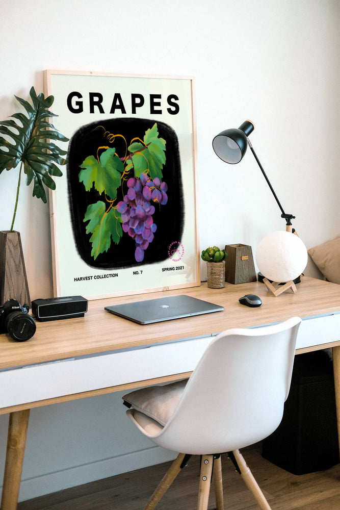 Grapes Vertical Art Print - Jordan McDowell - art print - painting - home decor