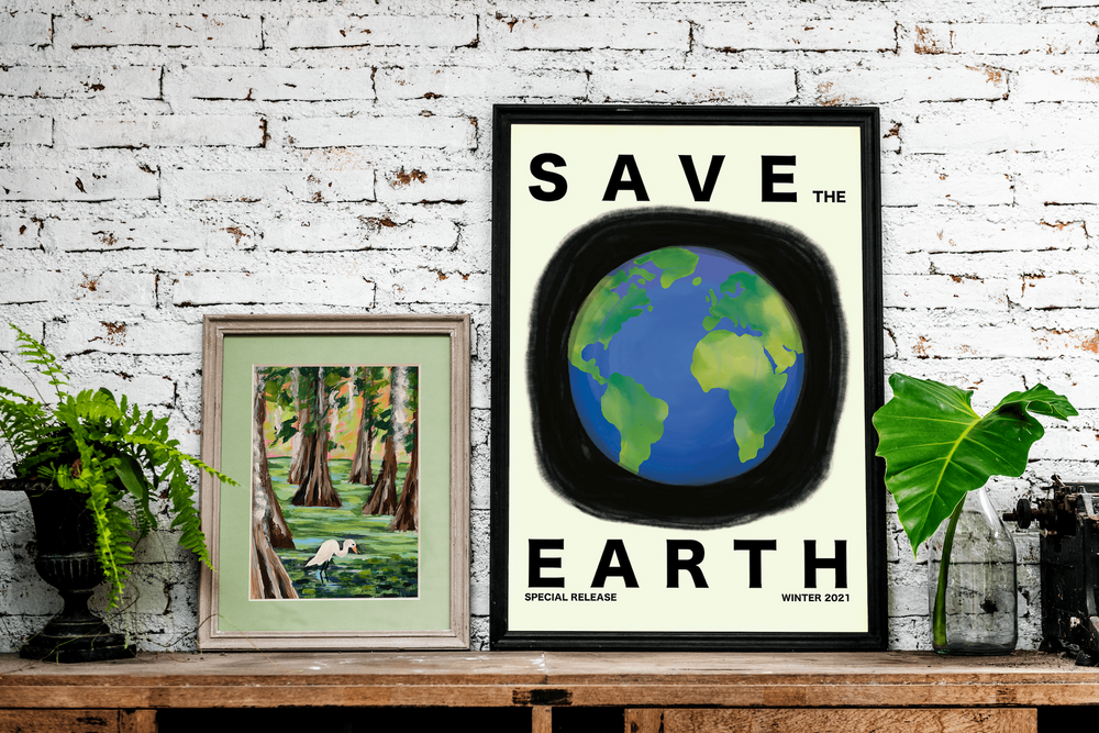 
            
                Load image into Gallery viewer, &amp;quot;Save the Earth&amp;quot; Vertical Poster - Jordan McDowell - art print - painting - home decor
            
        